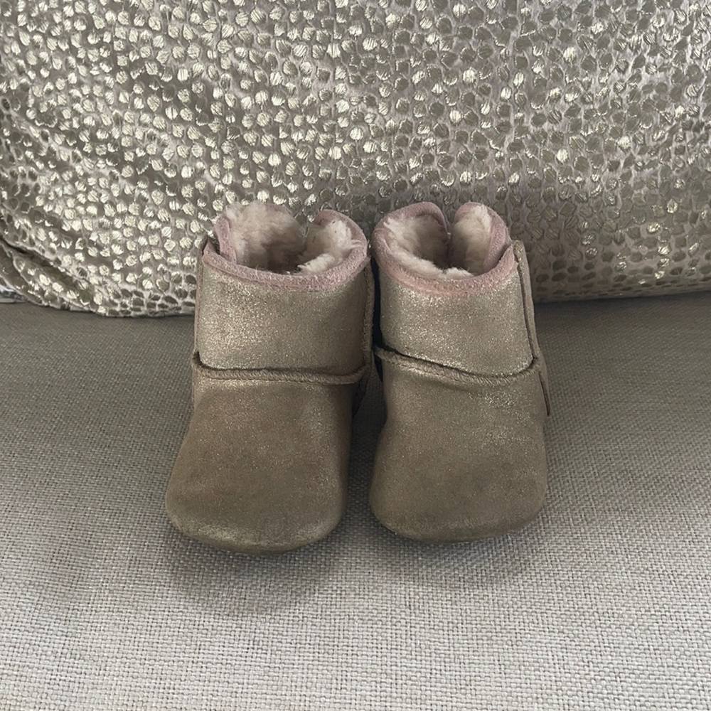 Ugg Toddler Gold Pink Bow Boots 4/5